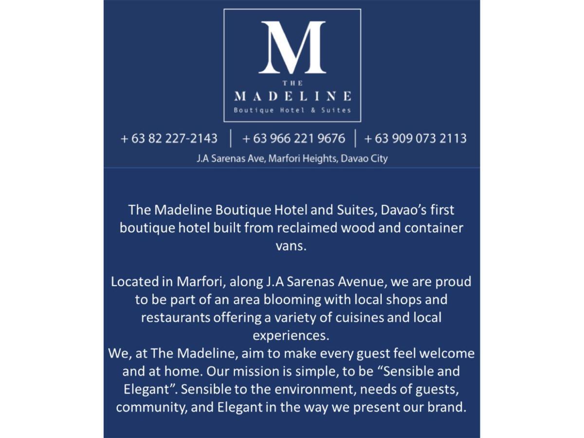 Davao City The Madeline Boutique Hotel & Suites מראה חיצוני תמונה